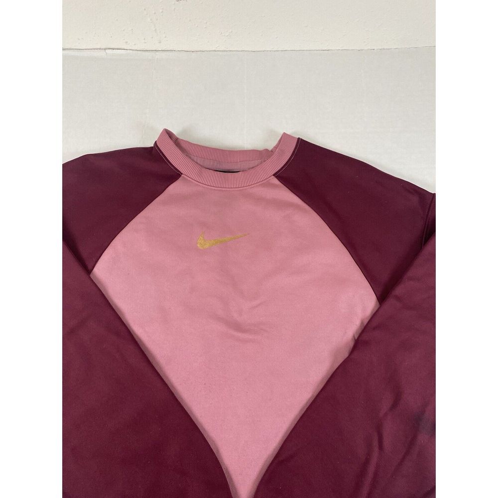 Nike Sweatshirt Women's Medium Pink‎ Dri Fit Crew Neck Pullover CU5003-614